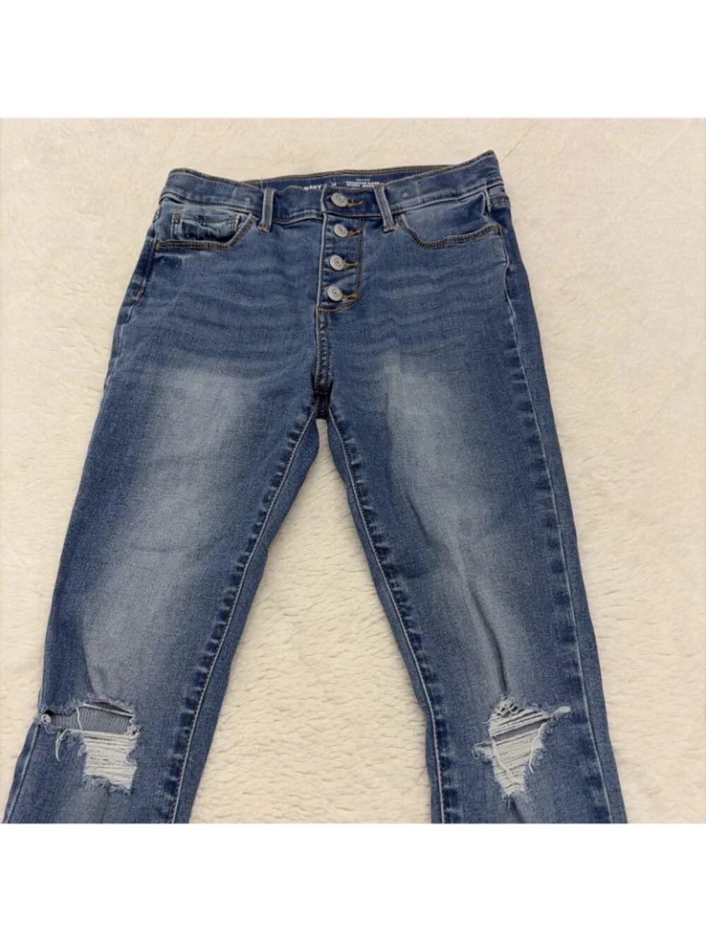 Old Navy Girls Rockstar Super Skinny Jeggings 12 Built In Tough Button Close